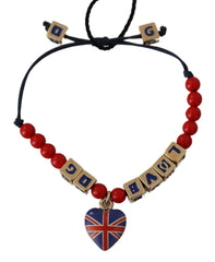 Dolce & Gabbana Red Blue Beaded DG LOVES LONDON Flag Branded Bracelet - Bracelets