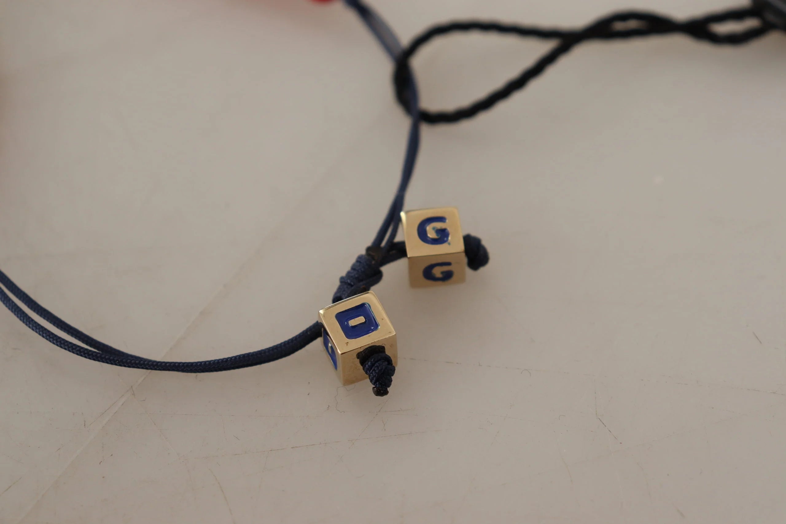 Dolce & Gabbana Red Blue Beaded DG LOVES LONDON Flag Branded Bracelet - Bracelets