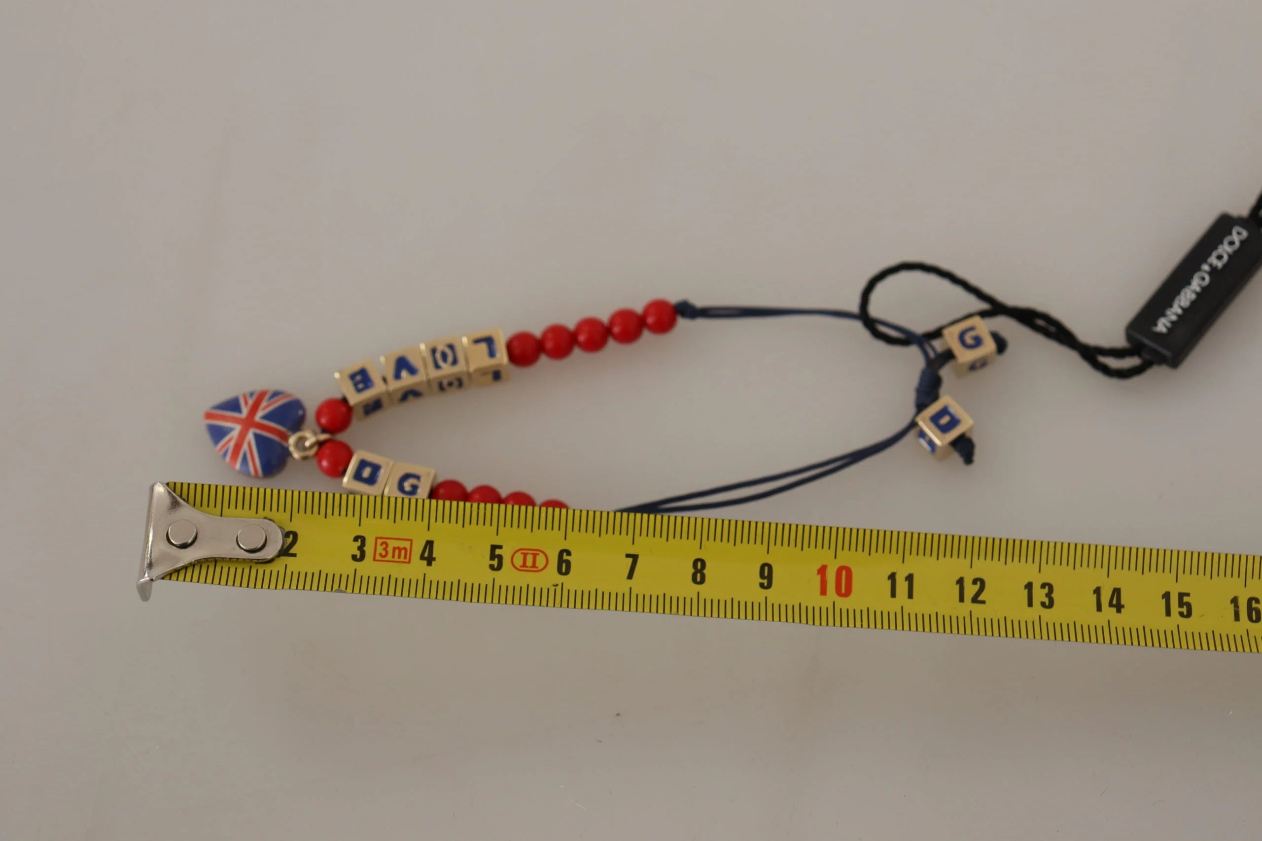 Dolce & Gabbana Red Blue Beaded DG LOVES LONDON Flag Branded Bracelet - Bracelets