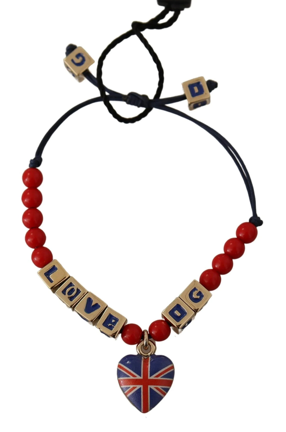 Dolce & Gabbana Red Blue Beaded DG LOVES LONDON Flag Branded Bracelet - Bracelets