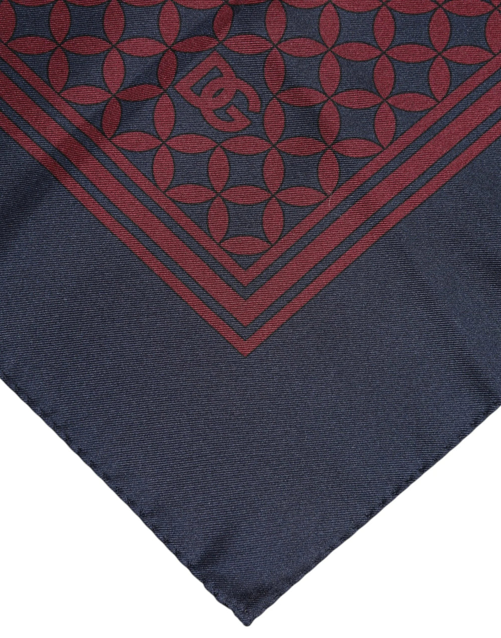 Dolce & Gabbana Red Blue Printed Silk Square Men Foulard Scarf