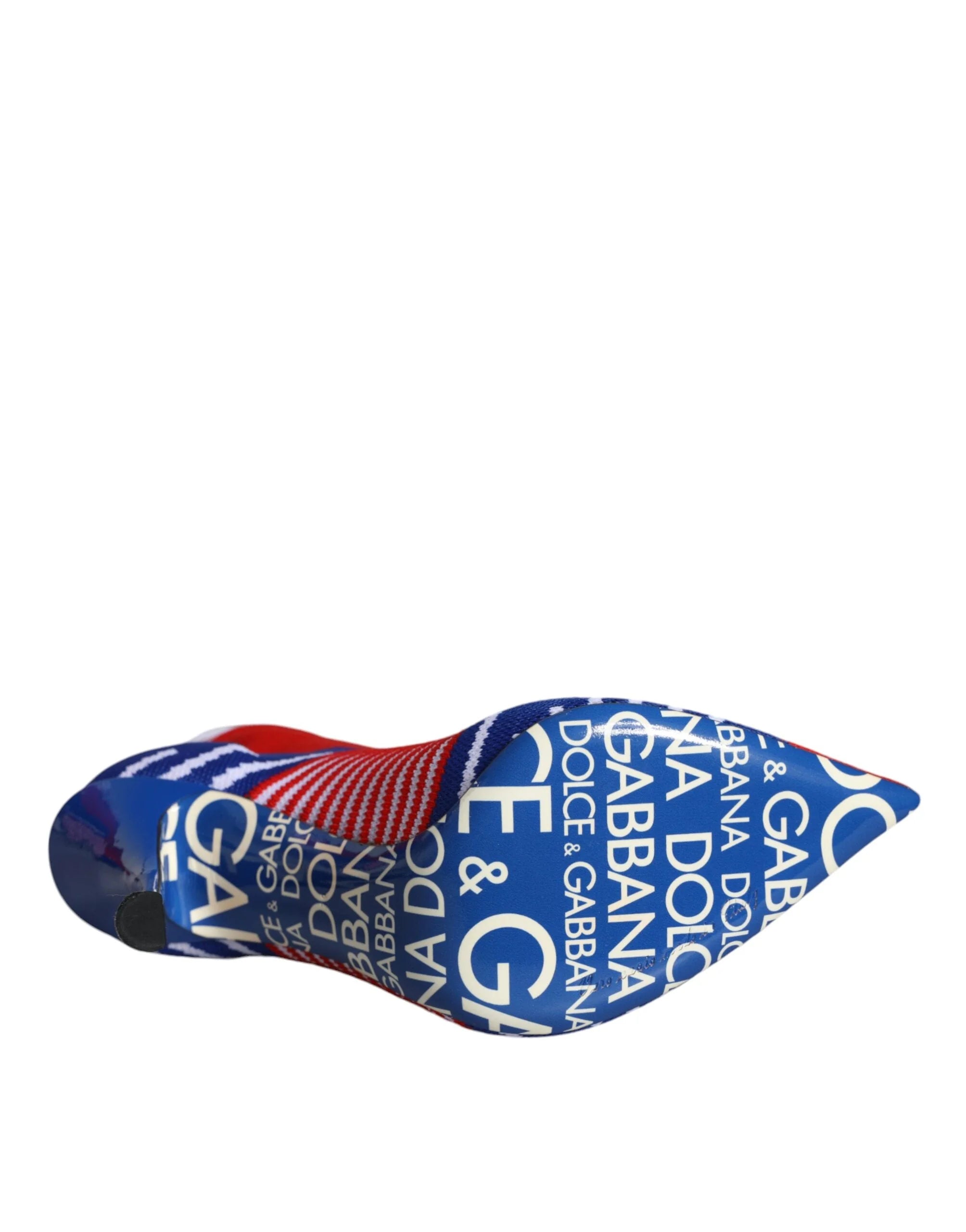 Dolce & Gabbana Czerwono-Niebieskie Kozaki Za Kostkę W Stylu Skarpety Z Logo - EU38/US7.5