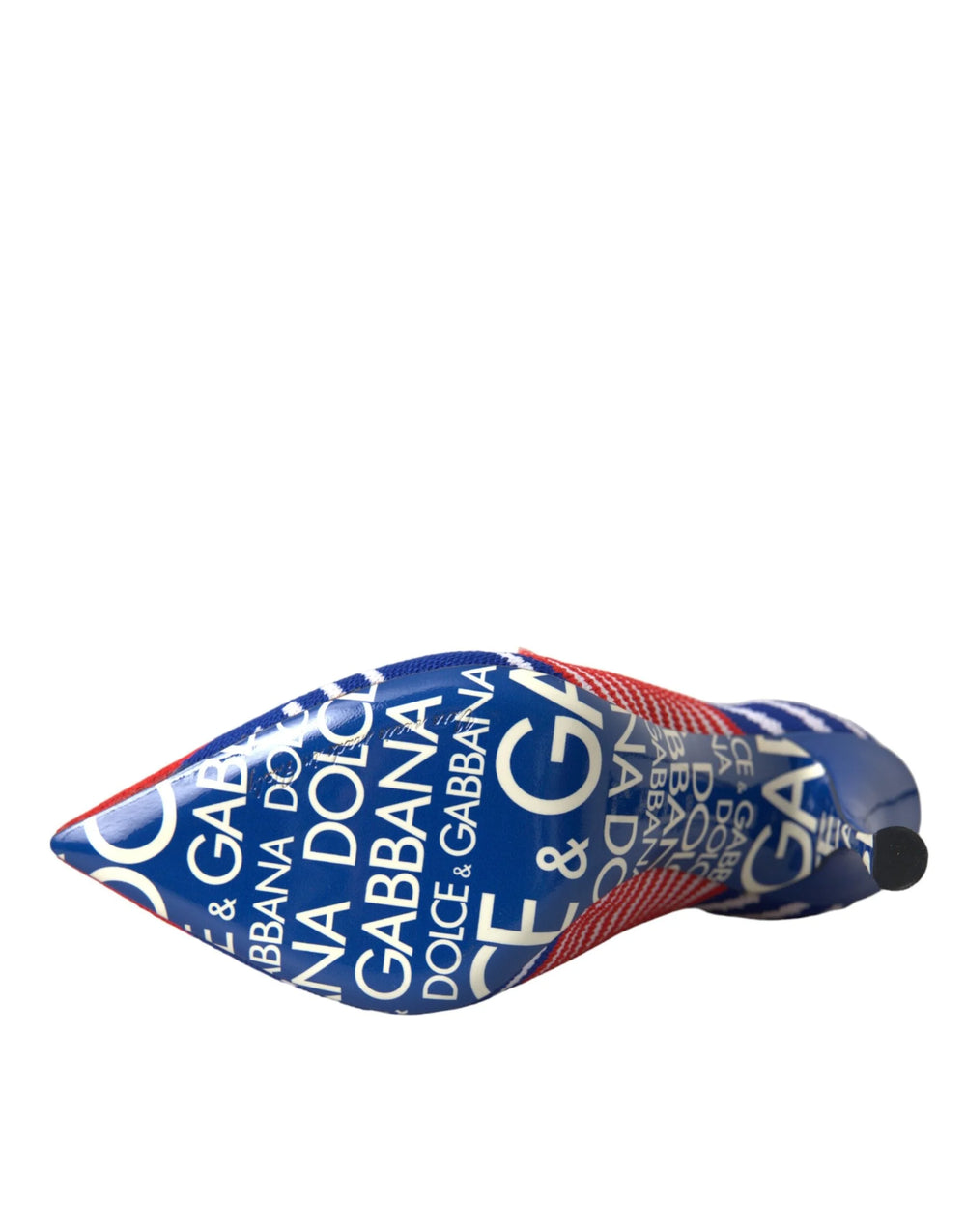 Dolce & Gabbana Červené modré čižmy v štýle ponožiek s logom, EU37/US6.5