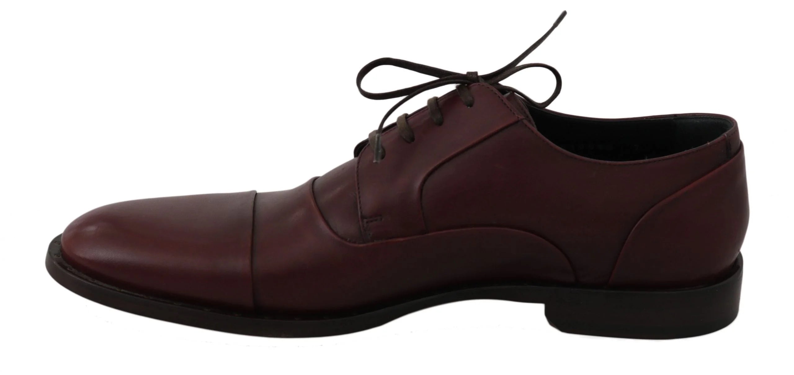 Dolce & Gabbana Red Bordeaux Leather Derby Formal Shoes - EU40/US7 - Shoes