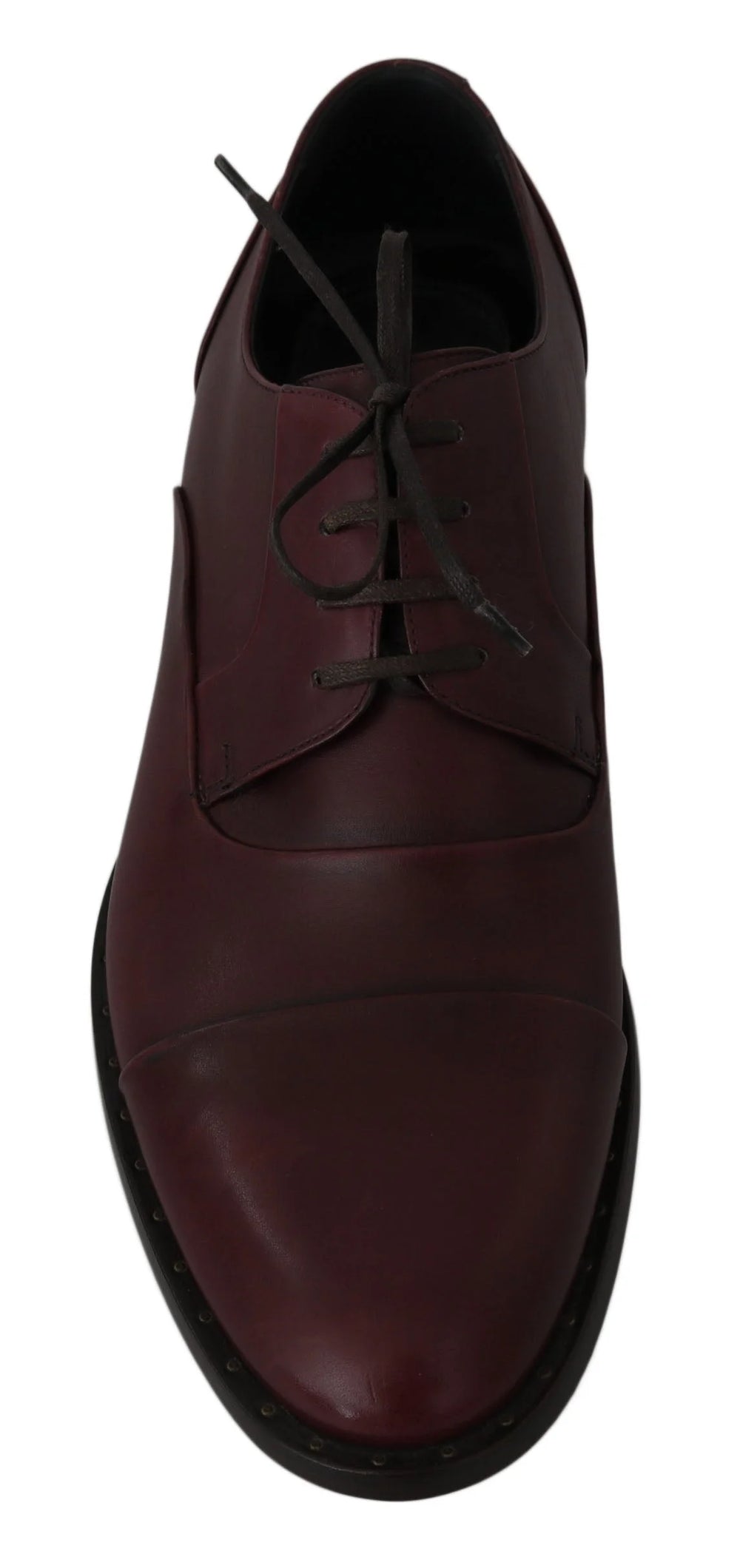Dolce & Gabbana Red Bordeaux Leather Derby Formal Shoes - EU40/US7 - Shoes