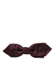 Dolce & Gabbana Red Bordeaux Silk Slim Adjustable Neck Papillon Bow Tie - Neckties