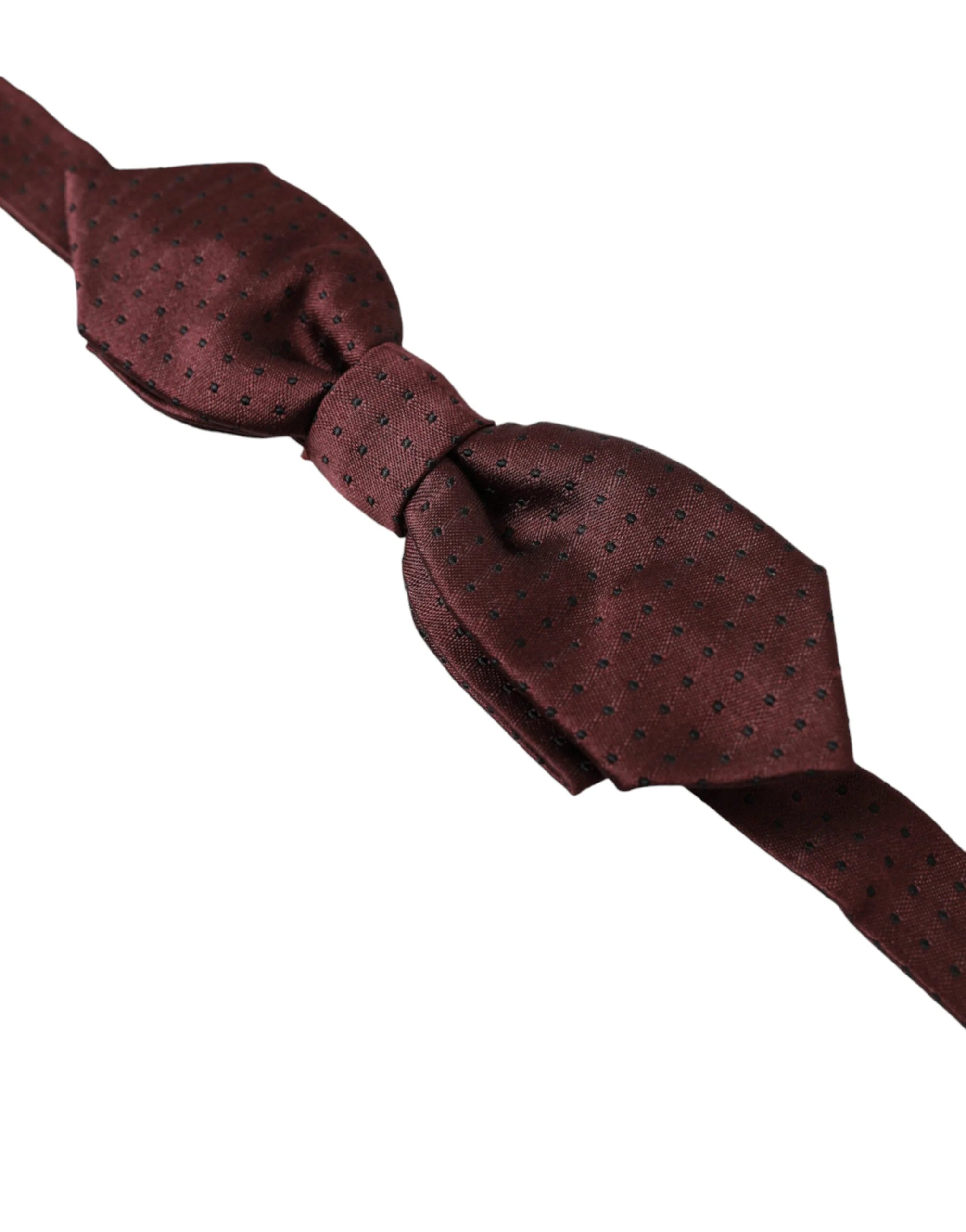 Dolce & Gabbana Red Bordeaux Silk Slim Adjustable Neck Papillon Bow Tie - Neckties
