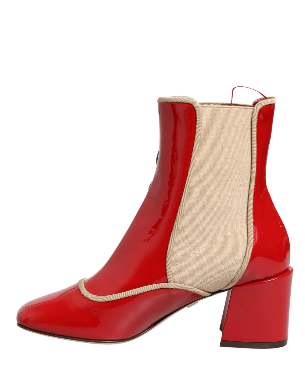 Dolce & Gabbana Red Button Embellished Ankle Boots Shoes - EU35/US4.5
