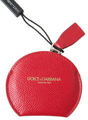 Dolce & Gabbana Red Calfskin Leather Hand Mirror Holder - Face Mirrors