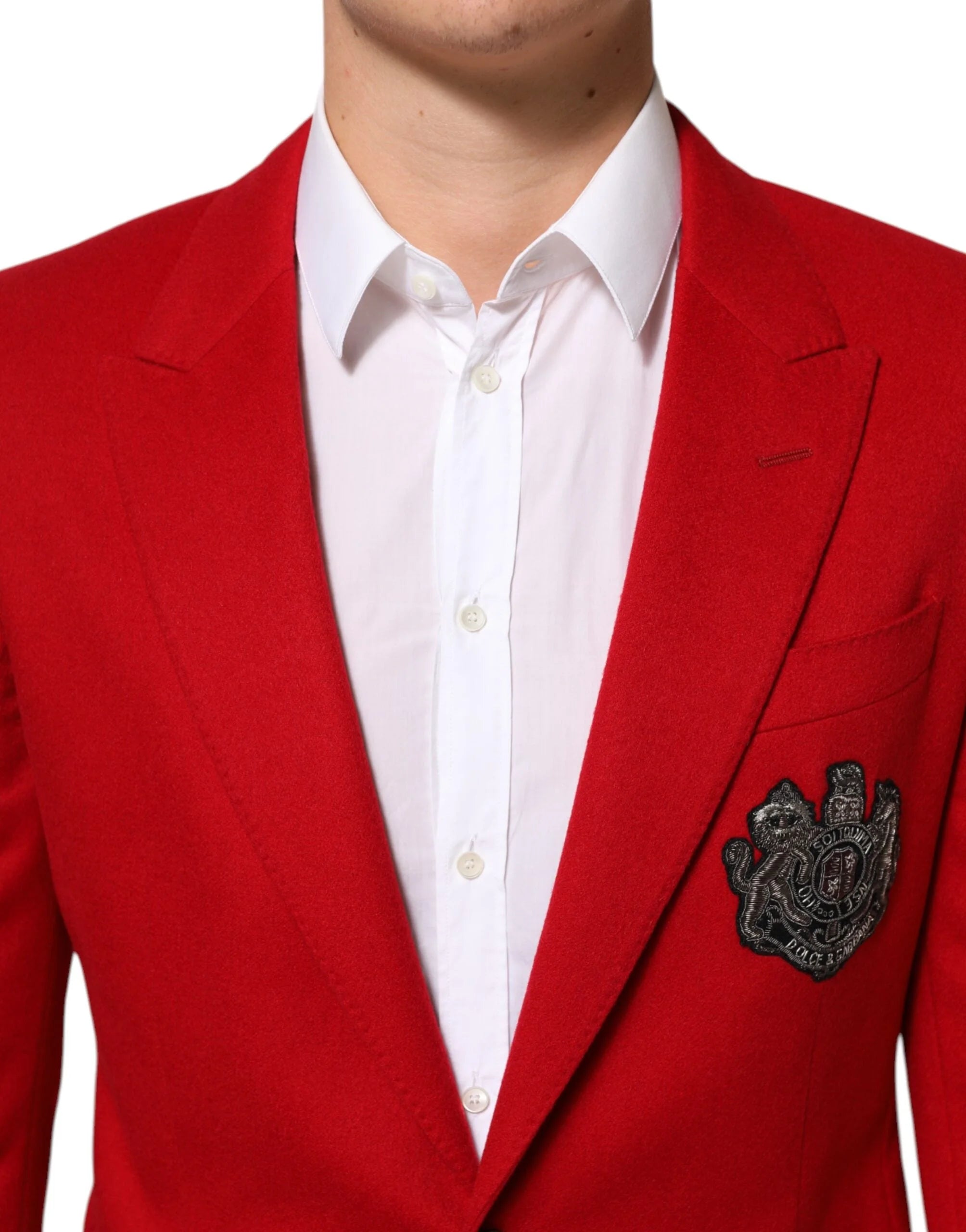 Dolce & Gabbana Red Cashmere 2 Buttons Suit Jacket Blazer - IT50 | L - Sport Jackets