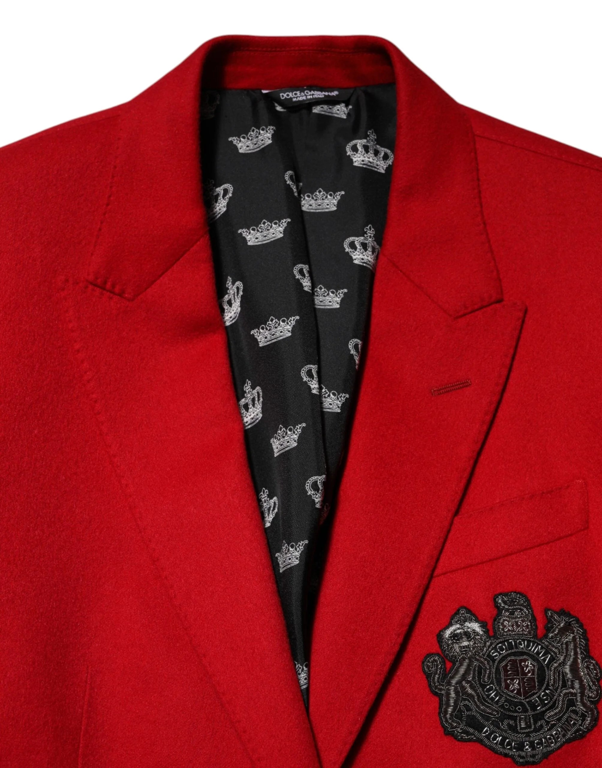 Dolce & Gabbana Red Cashmere 2 Buttons Suit Jacket Blazer - IT50 | L - Sport Jackets