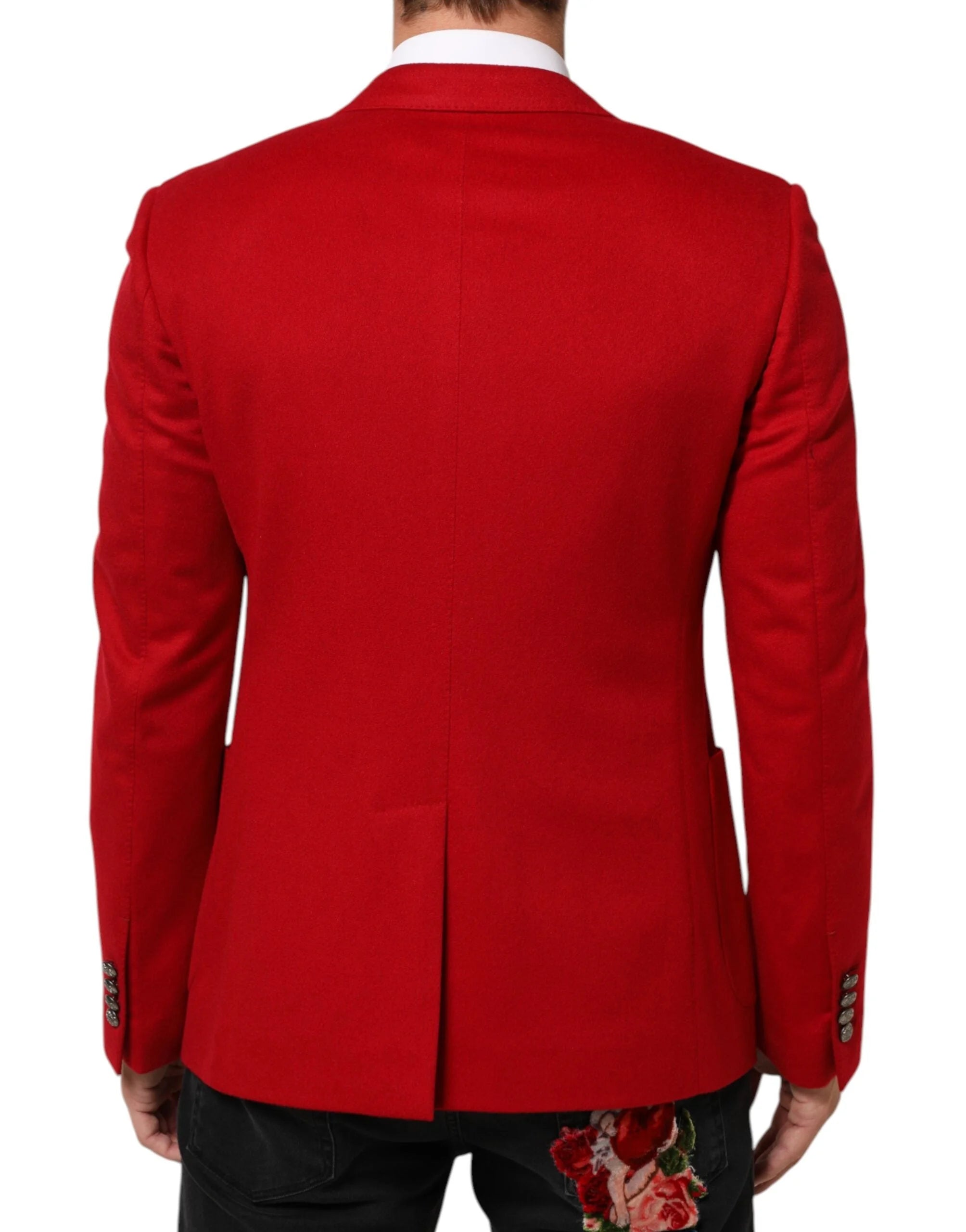 Dolce & Gabbana Red Cashmere 2 Buttons Suit Jacket Blazer - IT50 | L - Sport Jackets