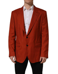 Dolce & Gabbana Red Cashmere Single Breasted Blazer Jacket - IT58 | 3XL