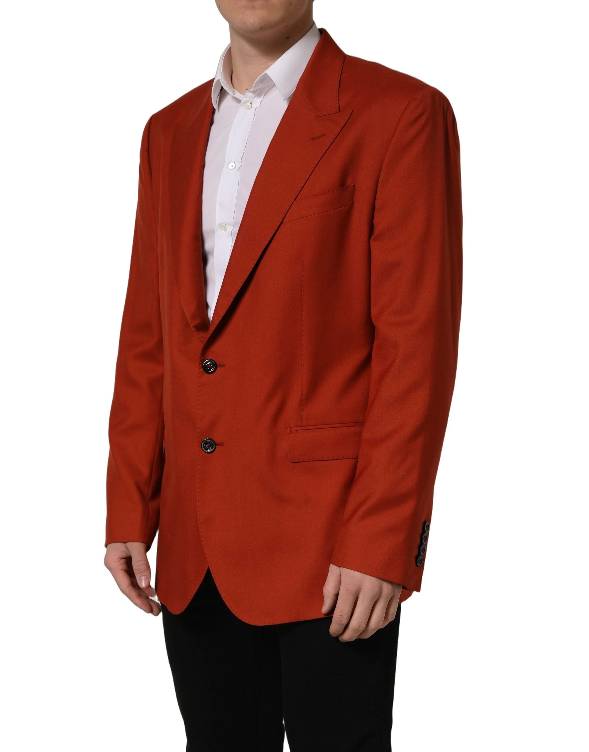 Dolce & Gabbana Red Cashmere Single Breasted Blazer Jacket - IT58 | 3XL