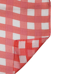 Dolce & Gabbana Red Checkered Stole Neck Wrap Shawl Scarf