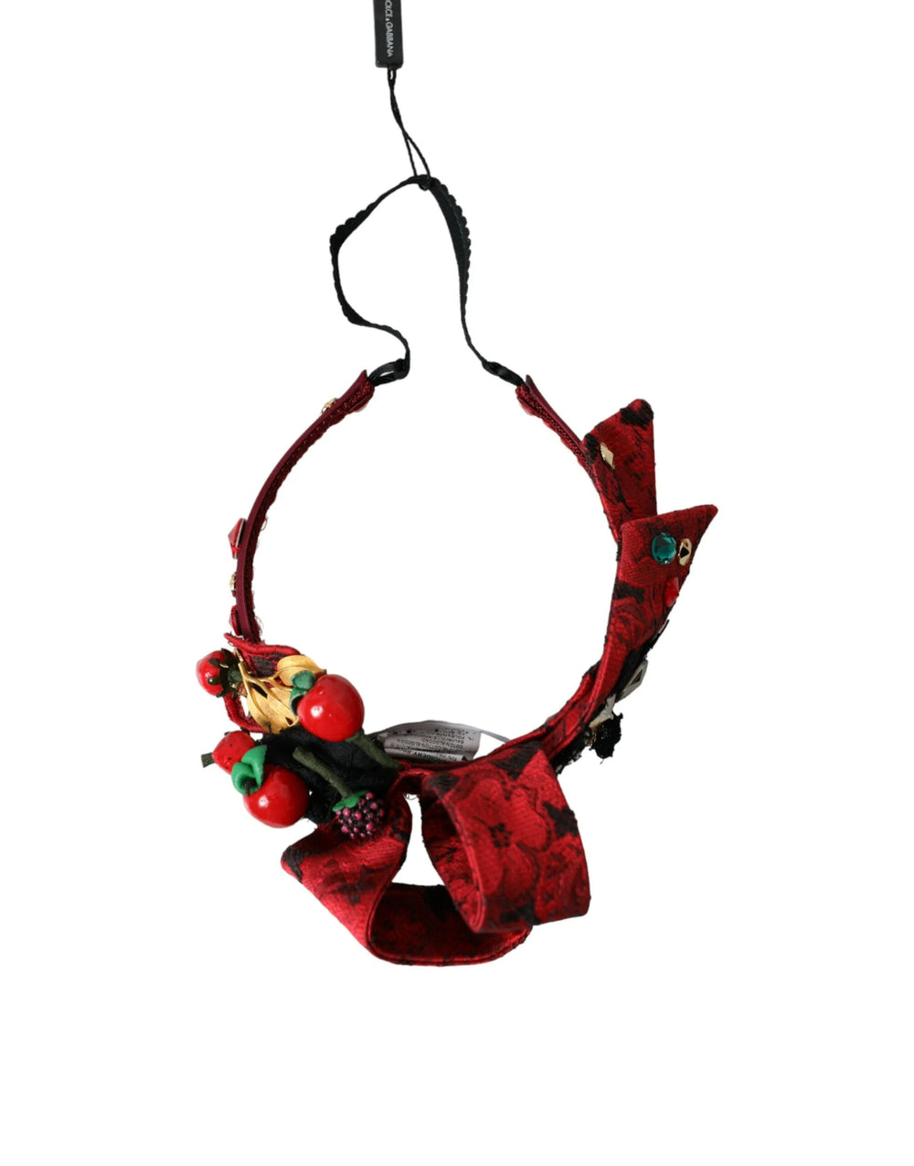 Dolce & Gabbana Red Cherry Sicily Embellished Women Hairband Diadem - Headbands