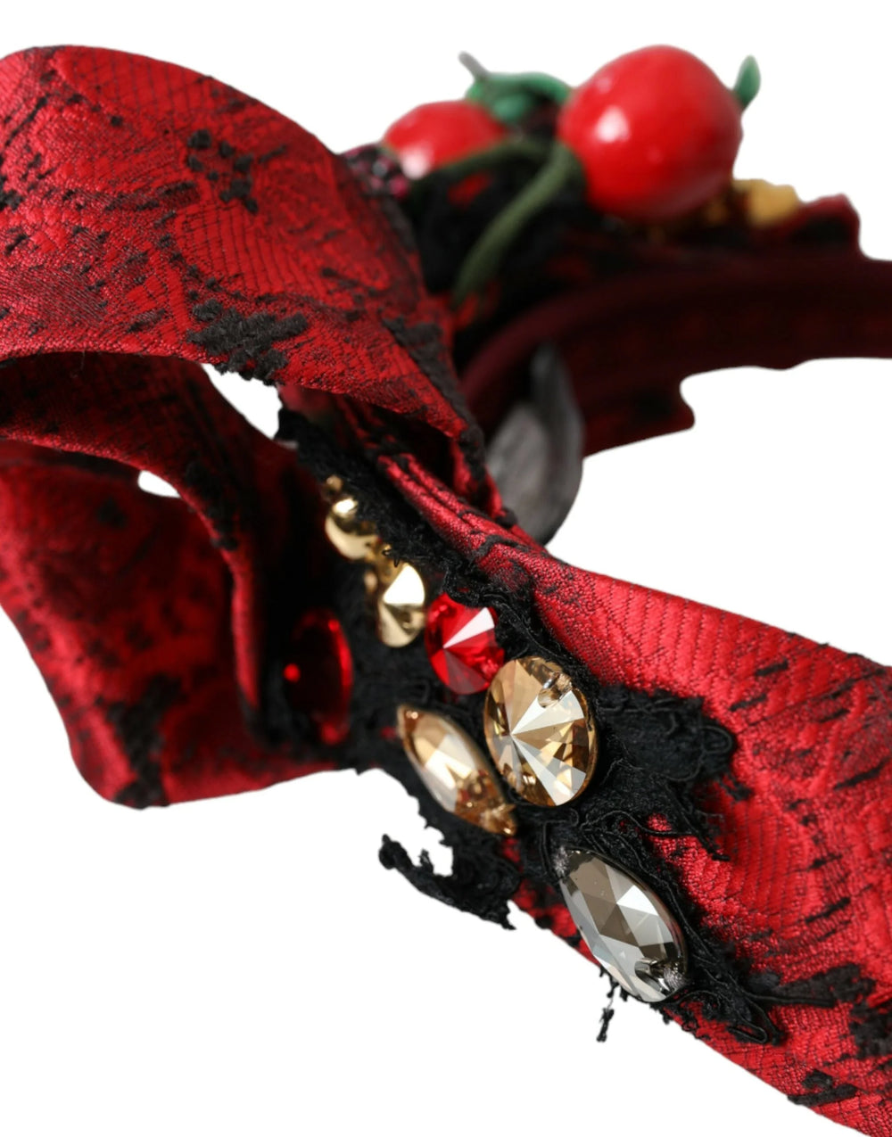 Dolce & Gabbana Red Cherry Sicily Embellished Women Hairband Diadem - Headbands