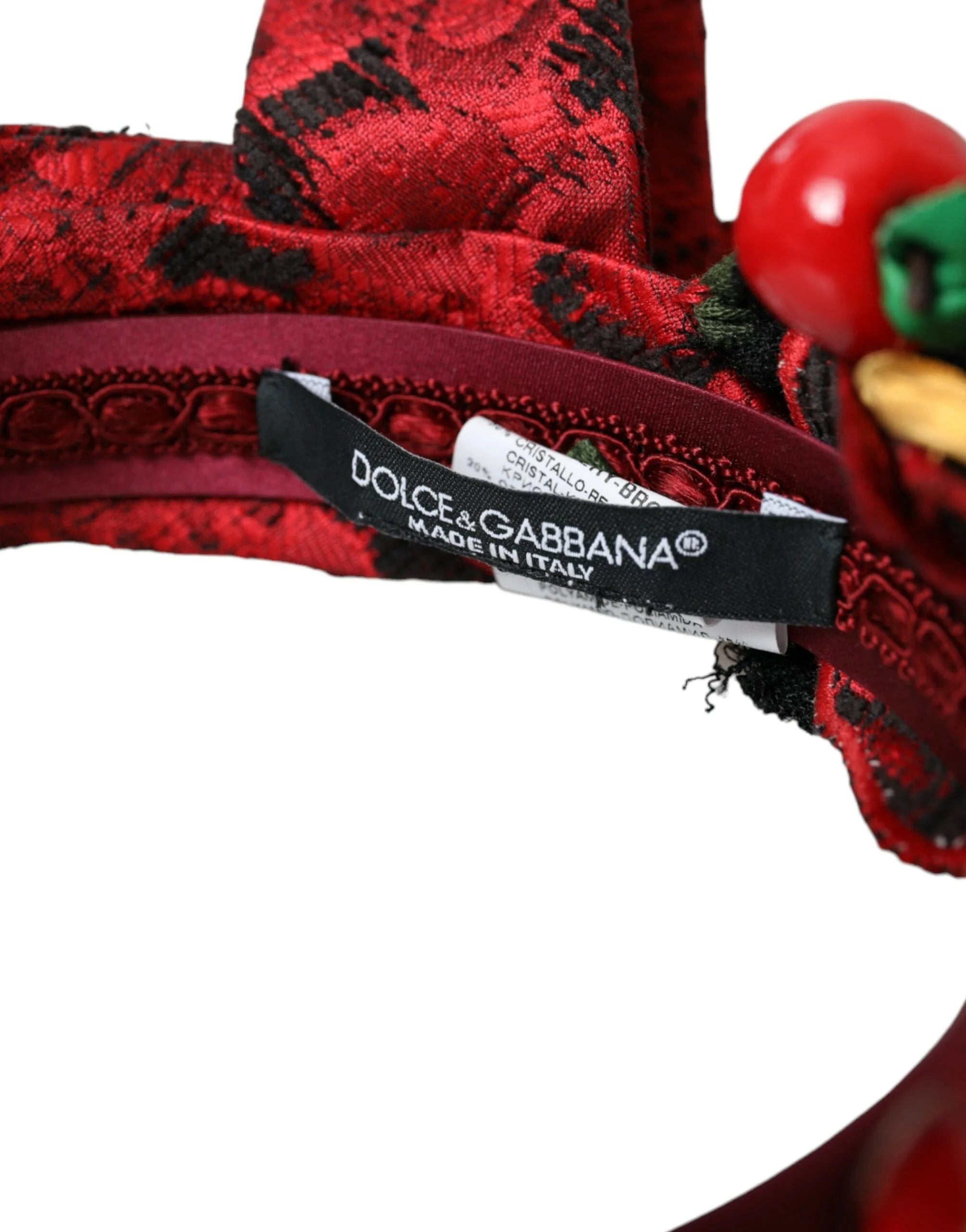 Dolce & Gabbana Red Cherry Sicily Embellished Women Hairband Diadem - Headbands