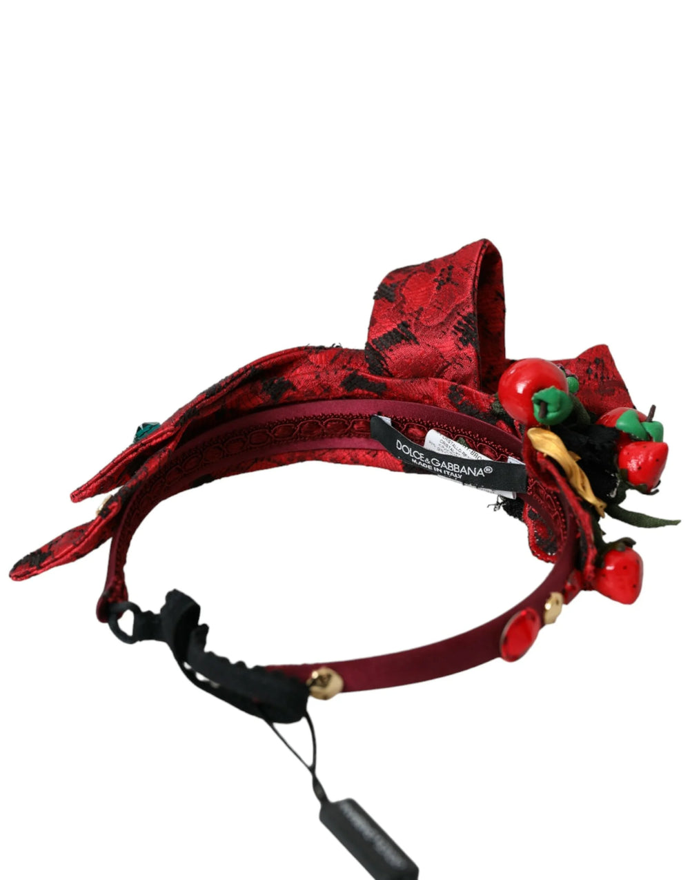 Dolce & Gabbana Red Cherry Sicily Embellished Women Hairband Diadem - Headbands