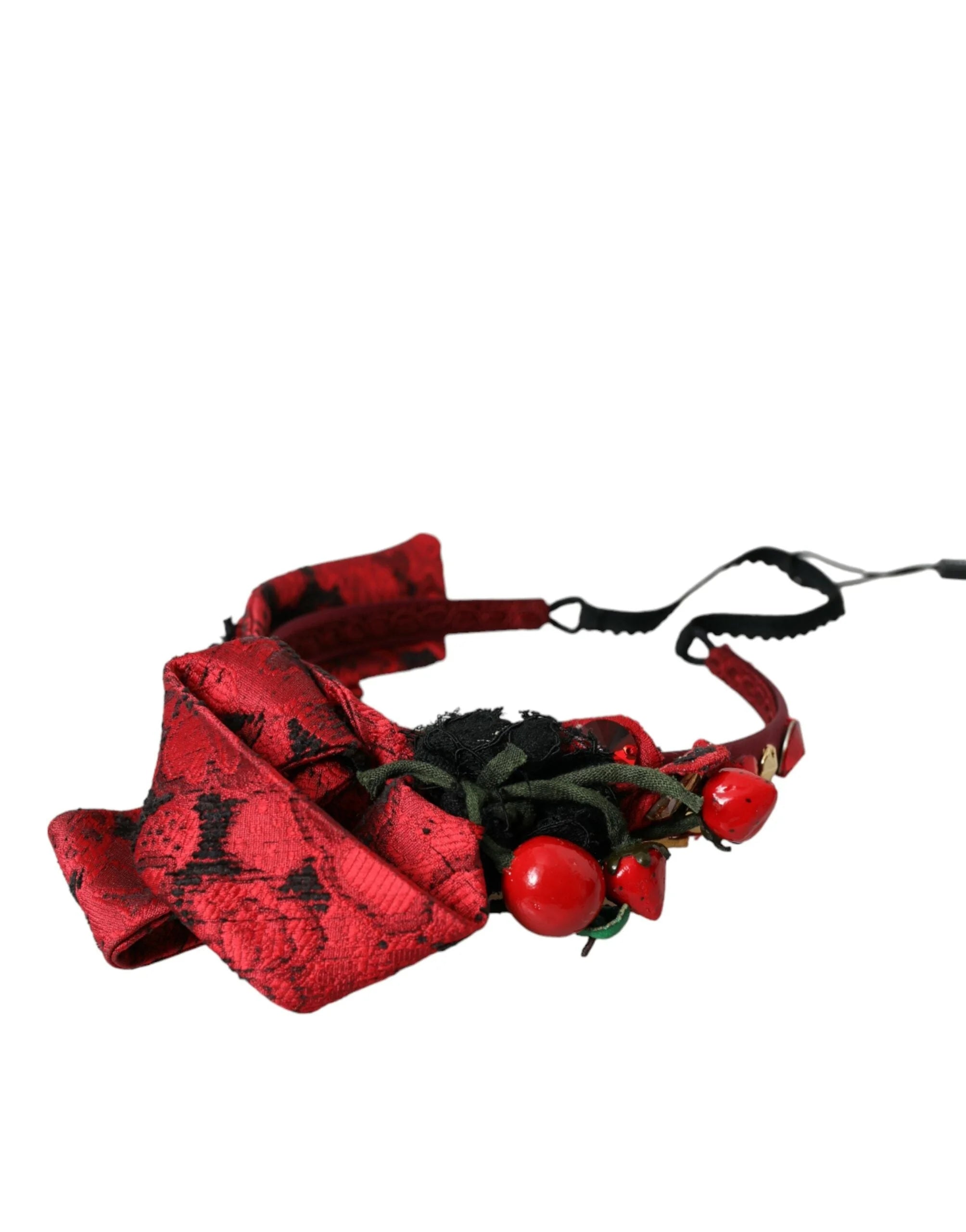 Dolce & Gabbana Red Cherry Sicily Embellished Women Hairband Diadem - Headbands