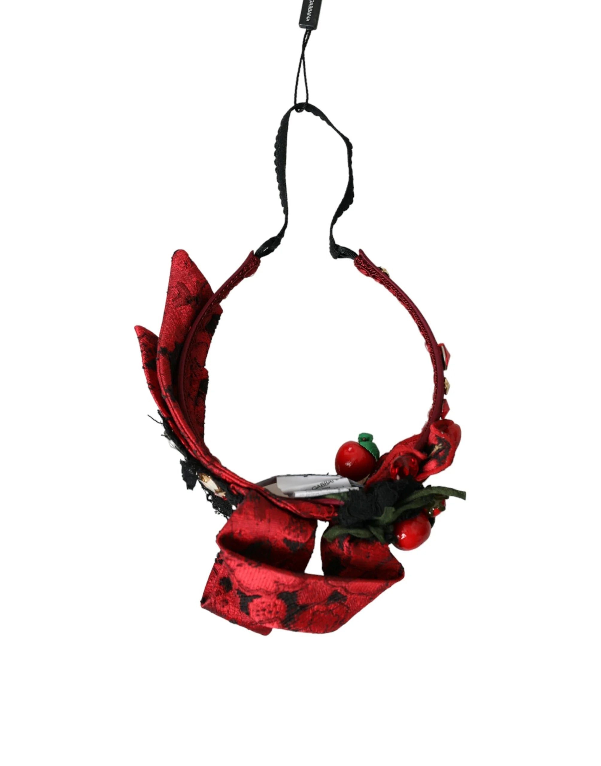 Dolce & Gabbana Red Cherry Sicily Embellished Women Hairband Diadem - Headbands