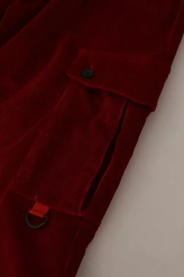 Dolce & Gabbana Red Corduroy Cotton Cargo Skinny Pants - IT48 | M - Cargo Pants