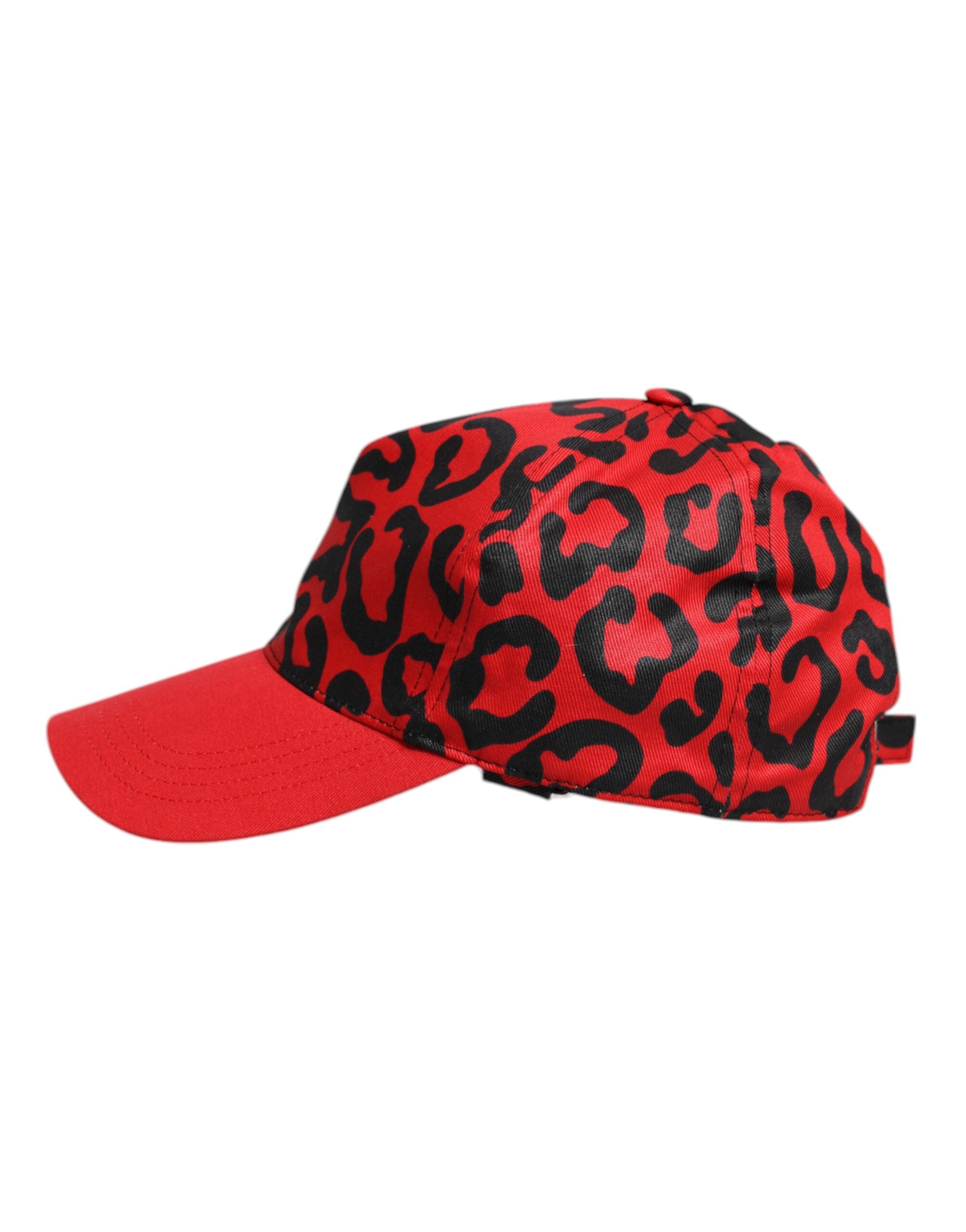 Dolce & Gabbana Red Cotton 6 Panels Women Baseball Cap - 57 cm|S