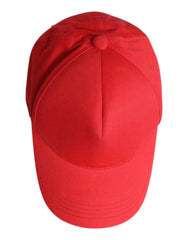 Dolce & Gabbana Red Cotton 6 Panels Women Baseball Cap - 57 cm|S - Baseball Caps