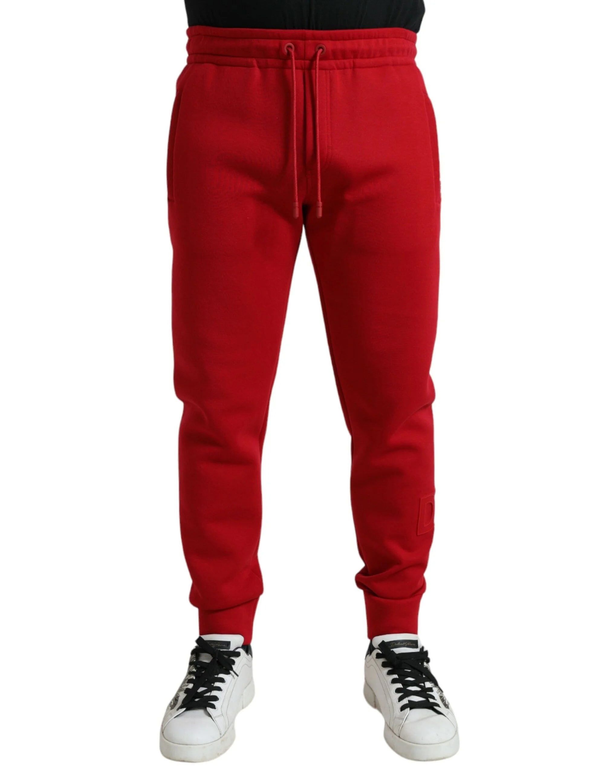 Dolce & Gabbana Red Cotton Blend Skinny Jogger Pants - Joggers