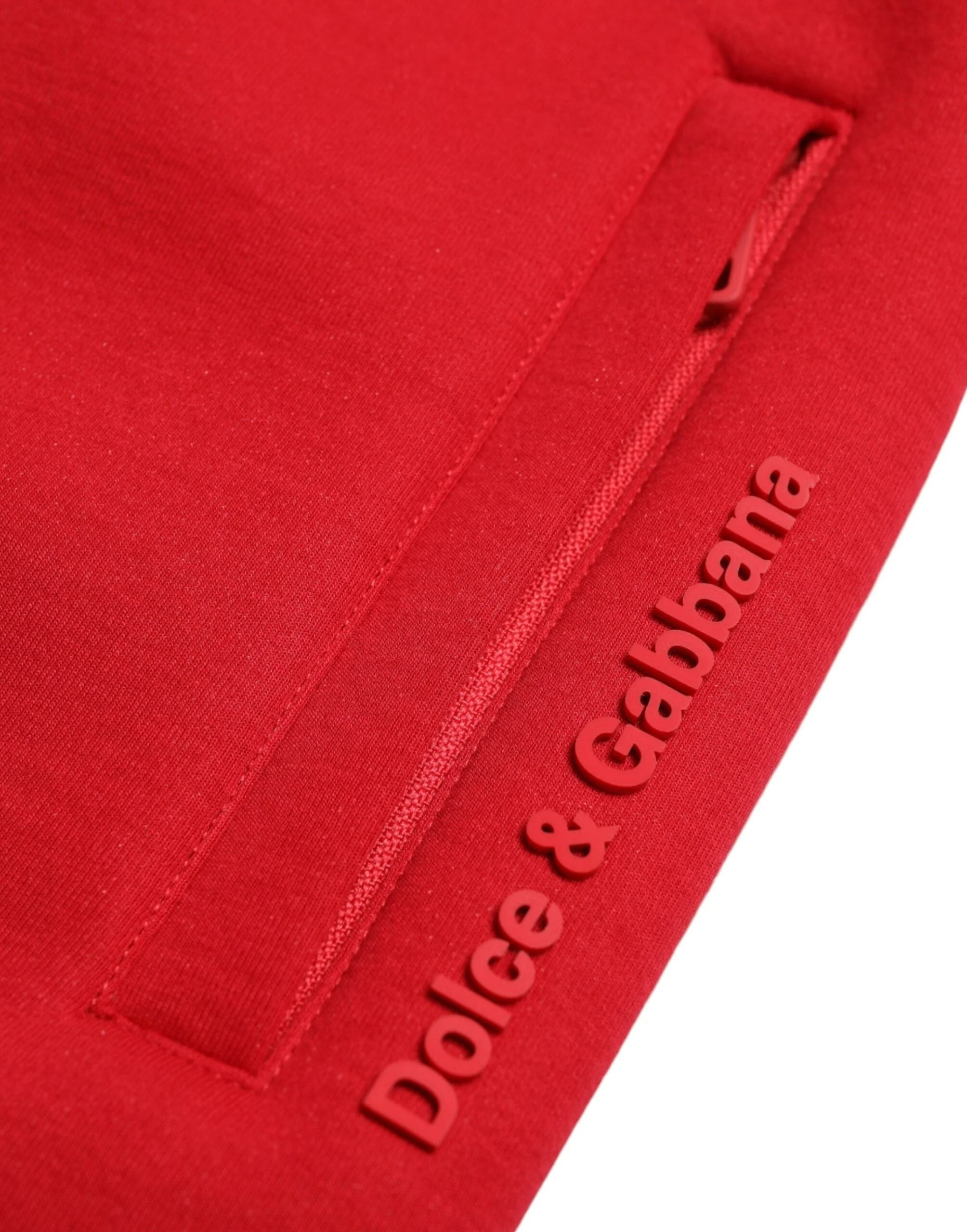 Dolce & Gabbana Red Cotton Blend Skinny Jogger Pants - Joggers