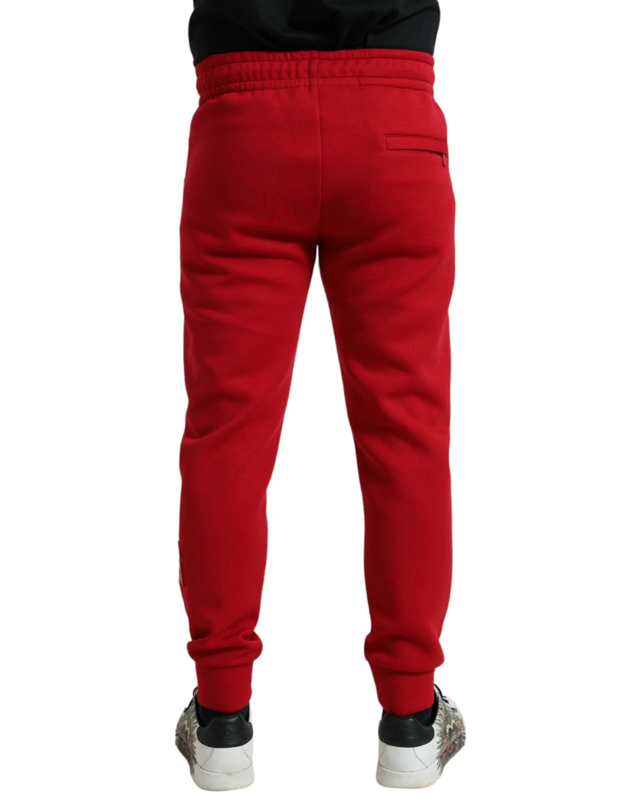 Dolce & Gabbana Red Cotton Blend Skinny Jogger Pants - Joggers