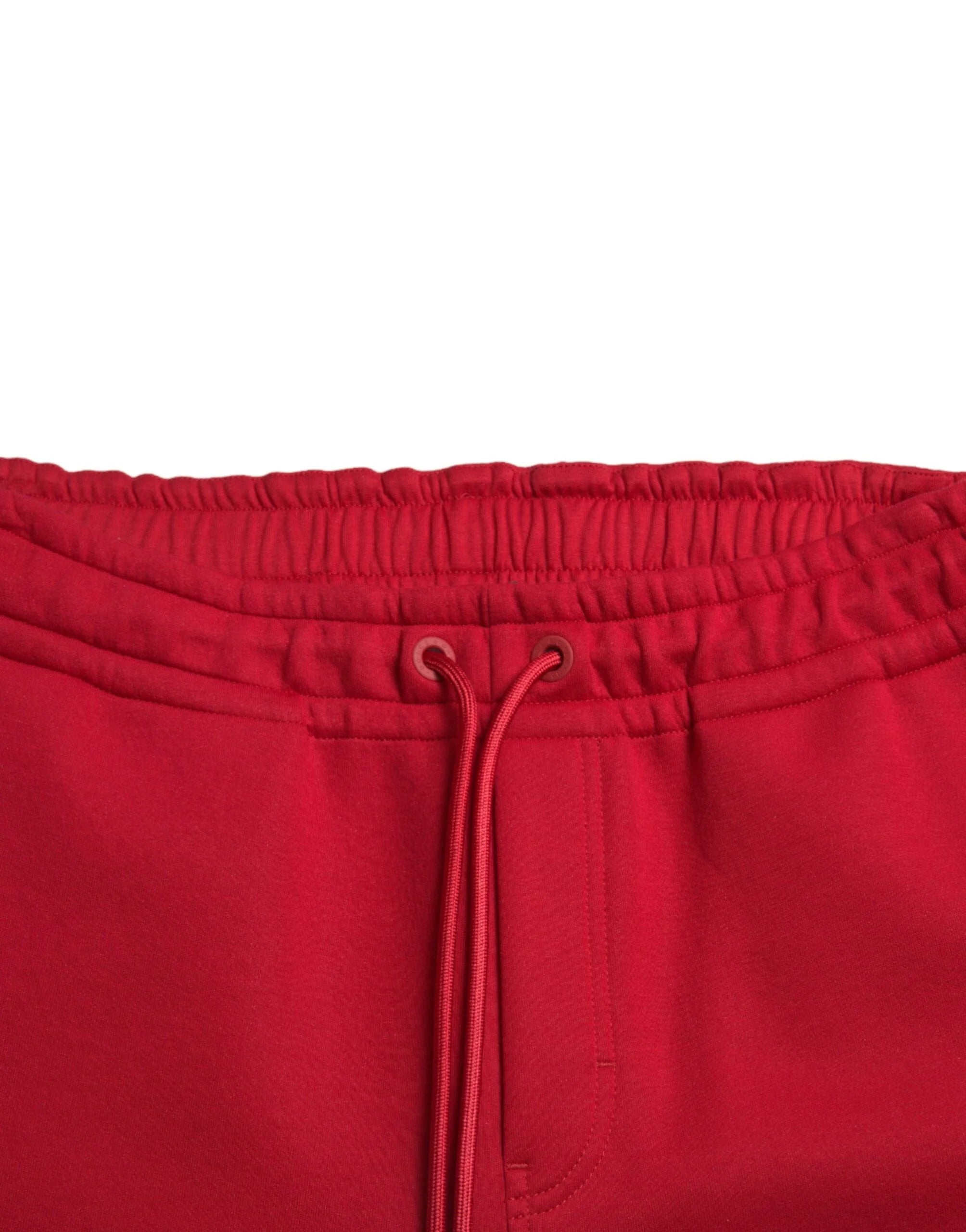 Dolce & Gabbana Red Cotton Blend Skinny Jogger Pants - Joggers