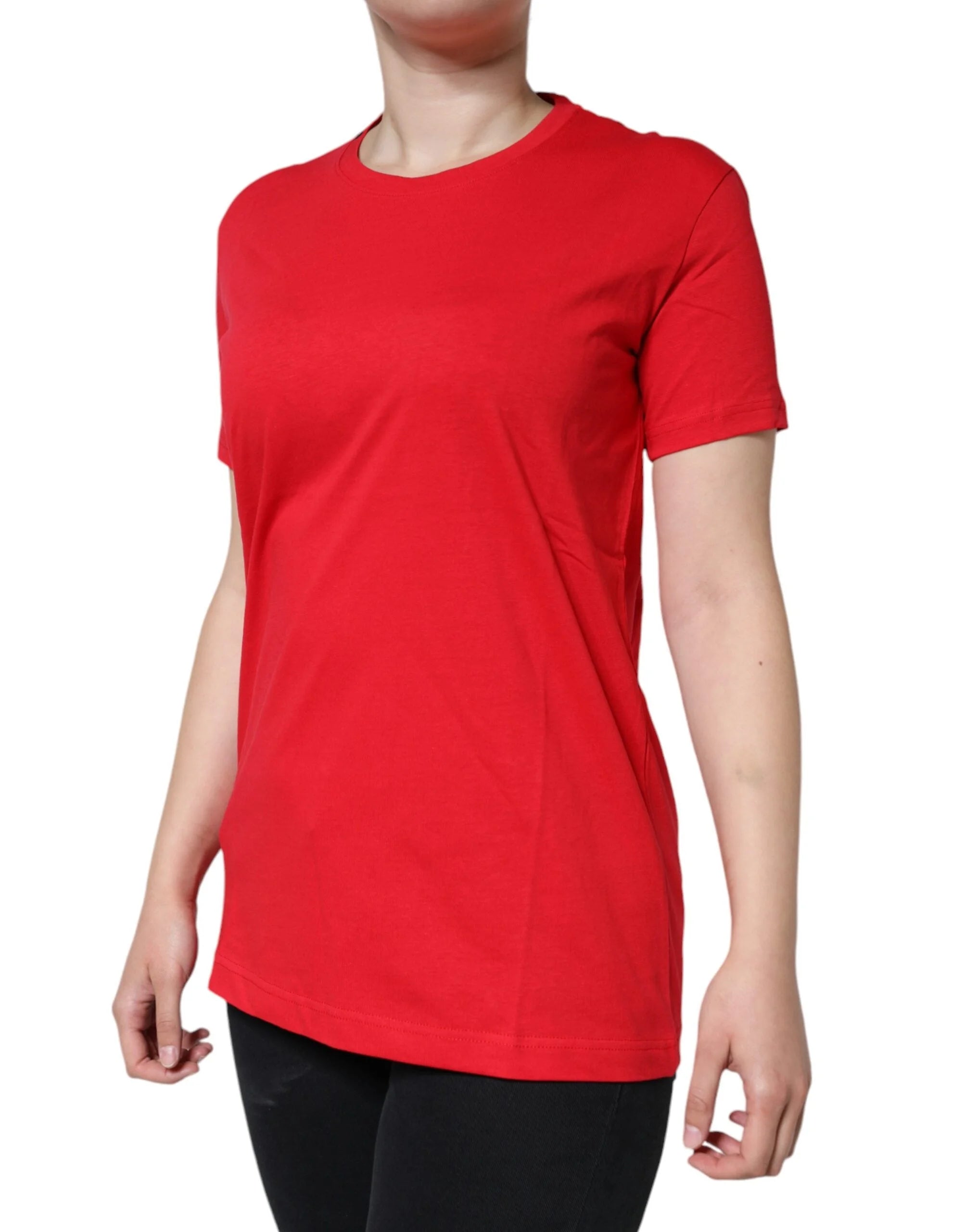 Dolce & Gabbana Red Cotton Crew Neck Short Sleeve Tee T-shirt - T-Shirts