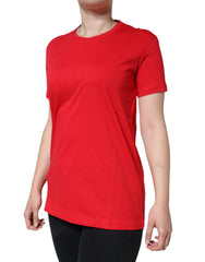 Dolce & Gabbana Red Cotton Crew Neck Short Sleeve Tee T-shirt - T-Shirts