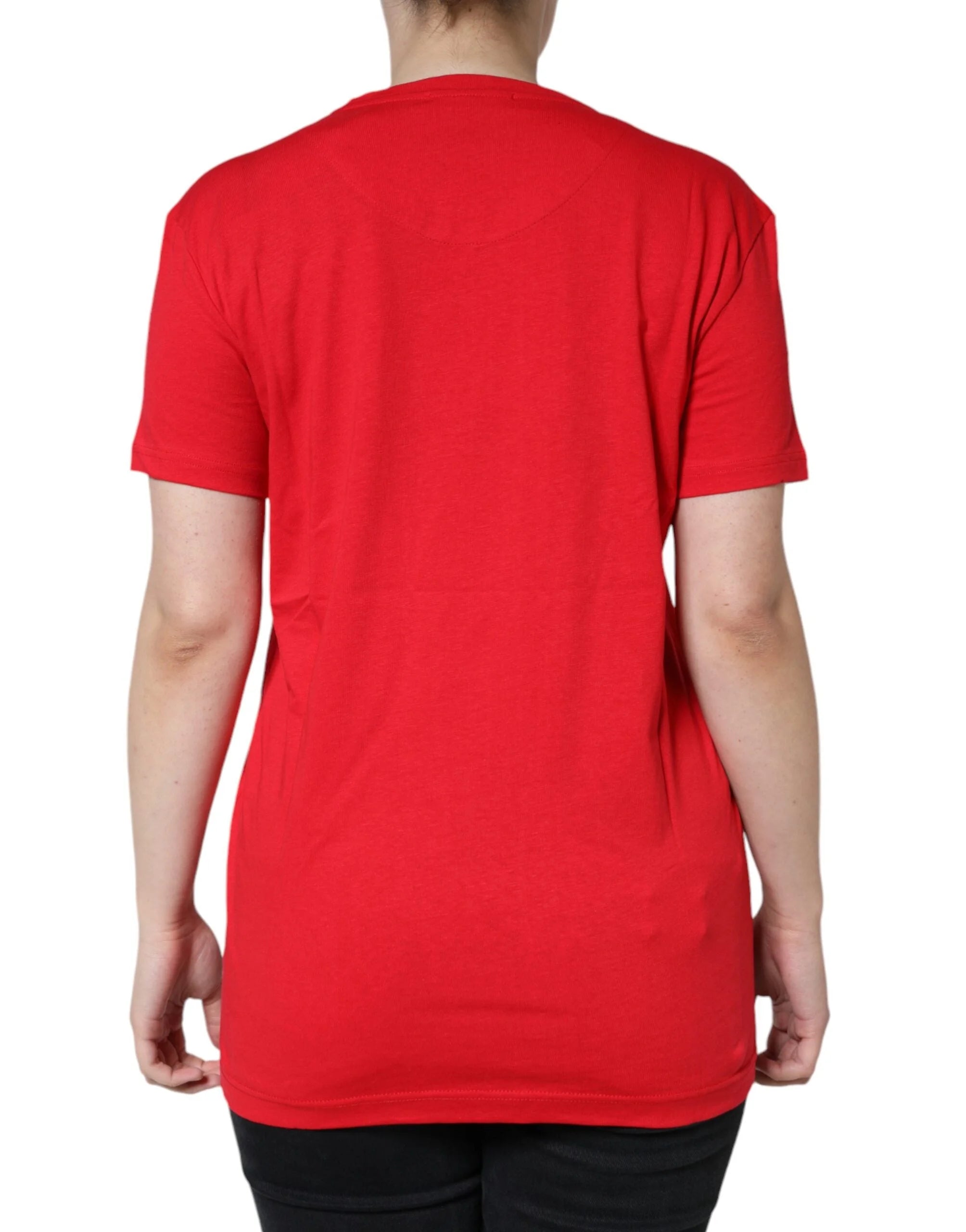 Dolce & Gabbana Red Cotton Crew Neck Short Sleeve Tee T-shirt - T-Shirts