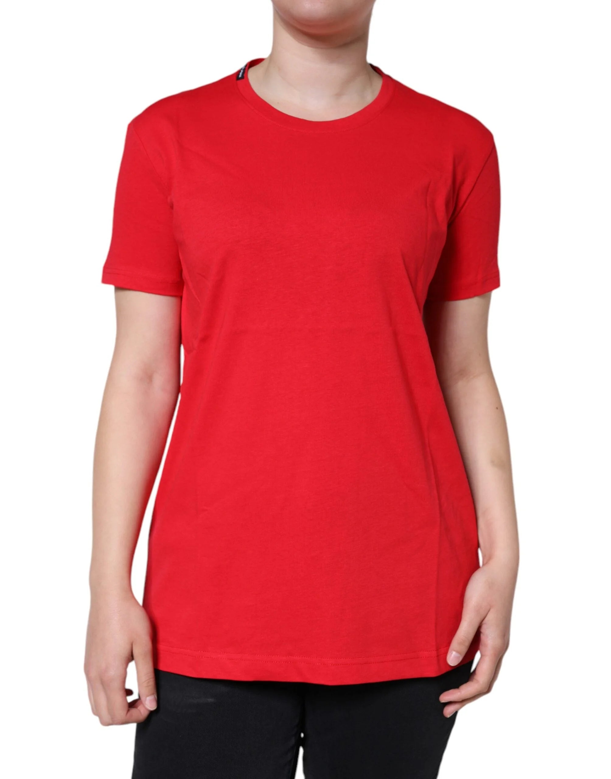 Dolce & Gabbana Red Cotton Crew Neck Short Sleeve Tee T-shirt - T-Shirts