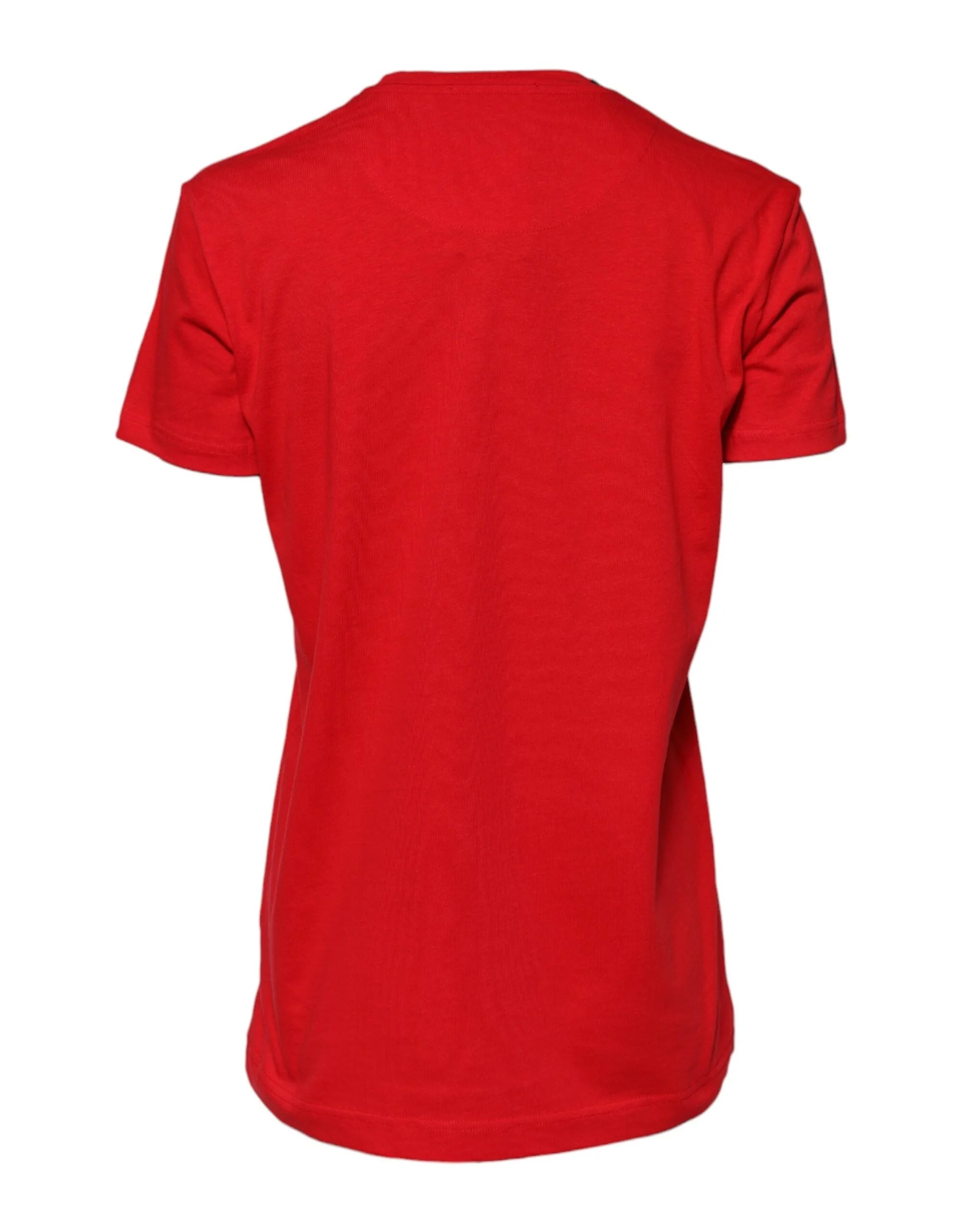 Dolce & Gabbana Red Cotton Crew Neck Short Sleeves Top T-shirt - IT42|M - T-Shirts
