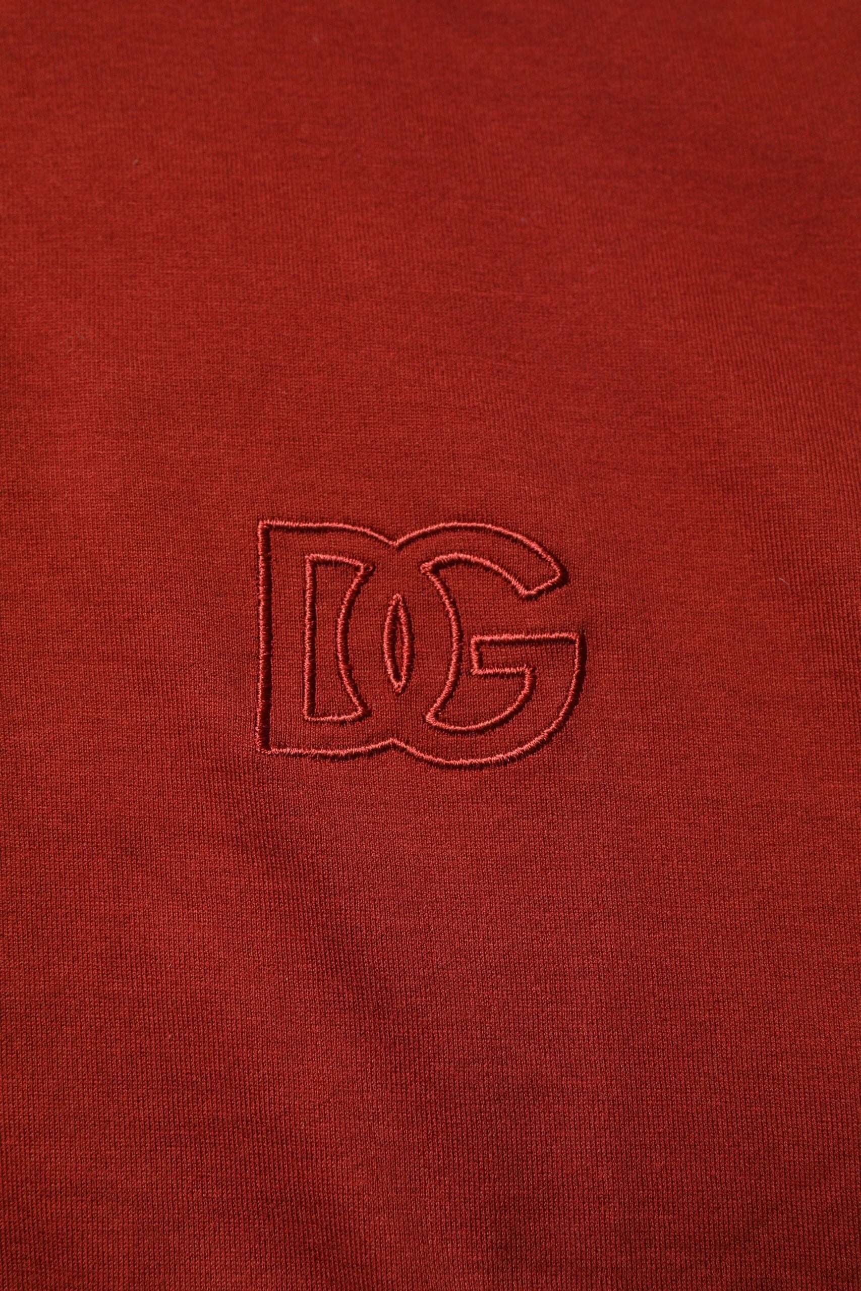 Dolce & Gabbana Red Cotton DG Logo Collared Men Polo T-shirt - Polos