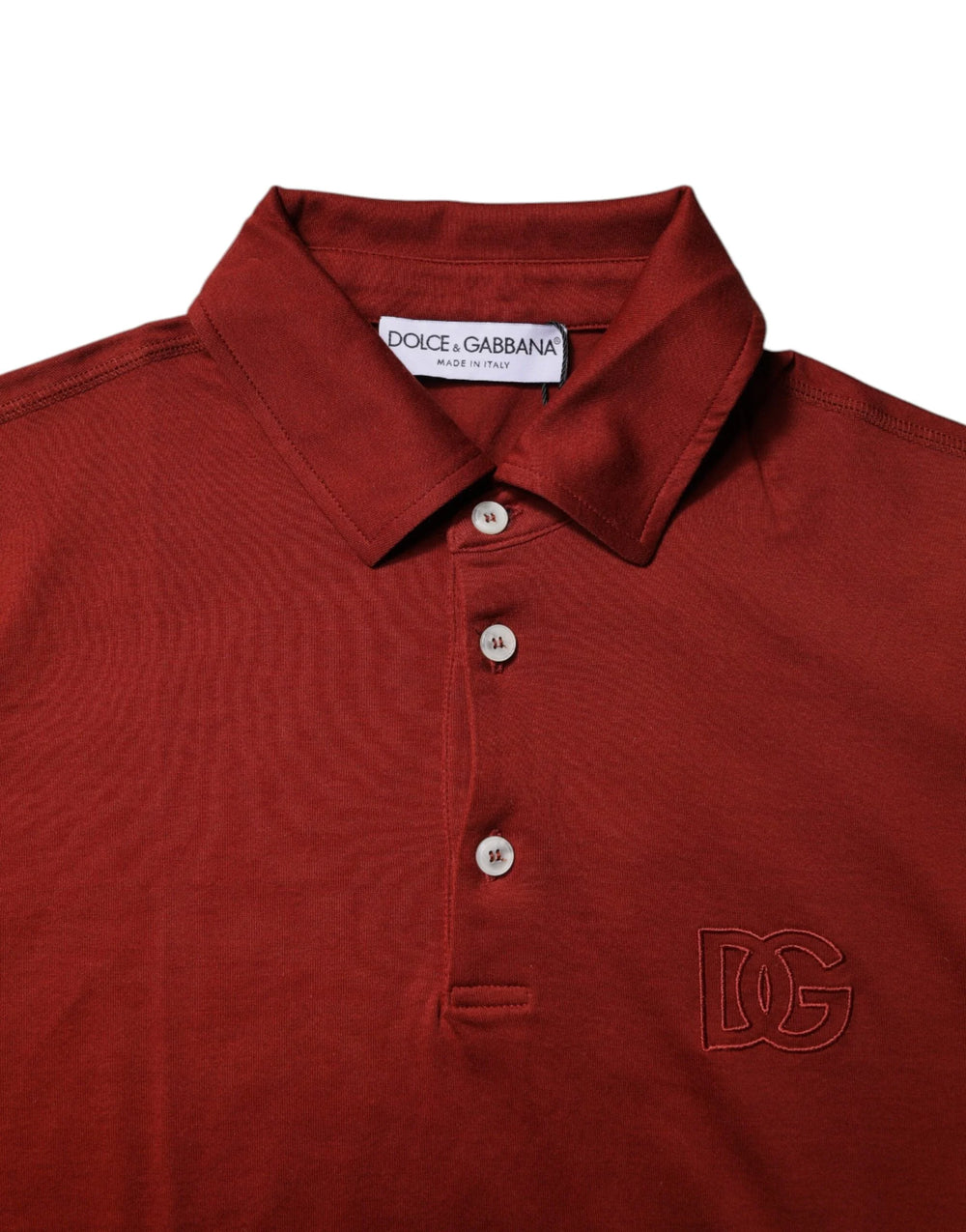 Dolce & Gabbana Red Cotton DG Logo Collared Men Polo T-shirt - Polos