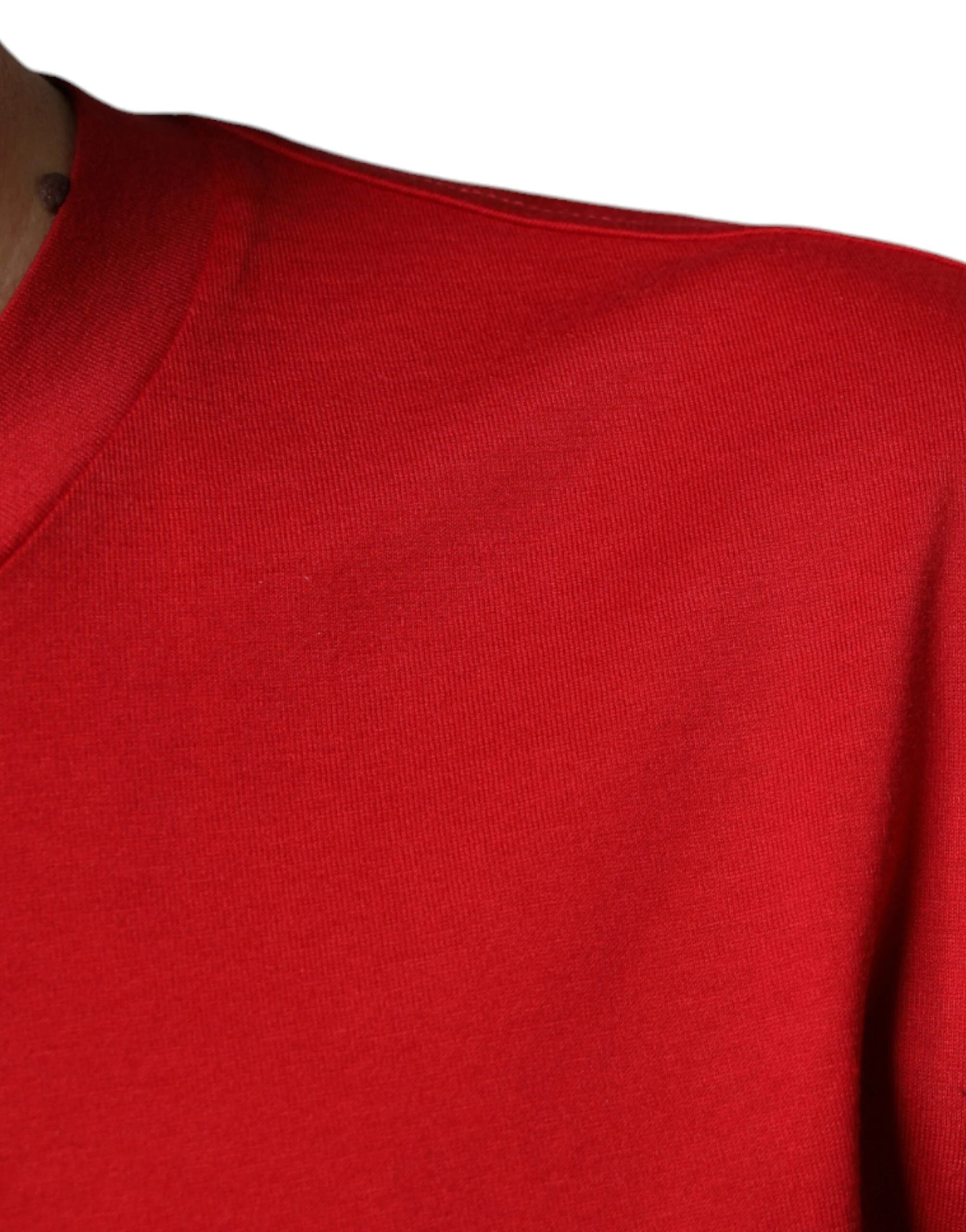 Dolce & Gabbana Red Cotton DG Logo Print Crew Neck T-shirt - IT46 | S - T-Shirts