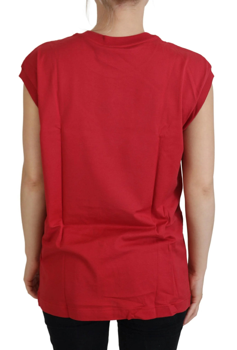 Dolce & Gabbana Red Cotton DG Logo Tank Top T-shirt - Tank Tops
