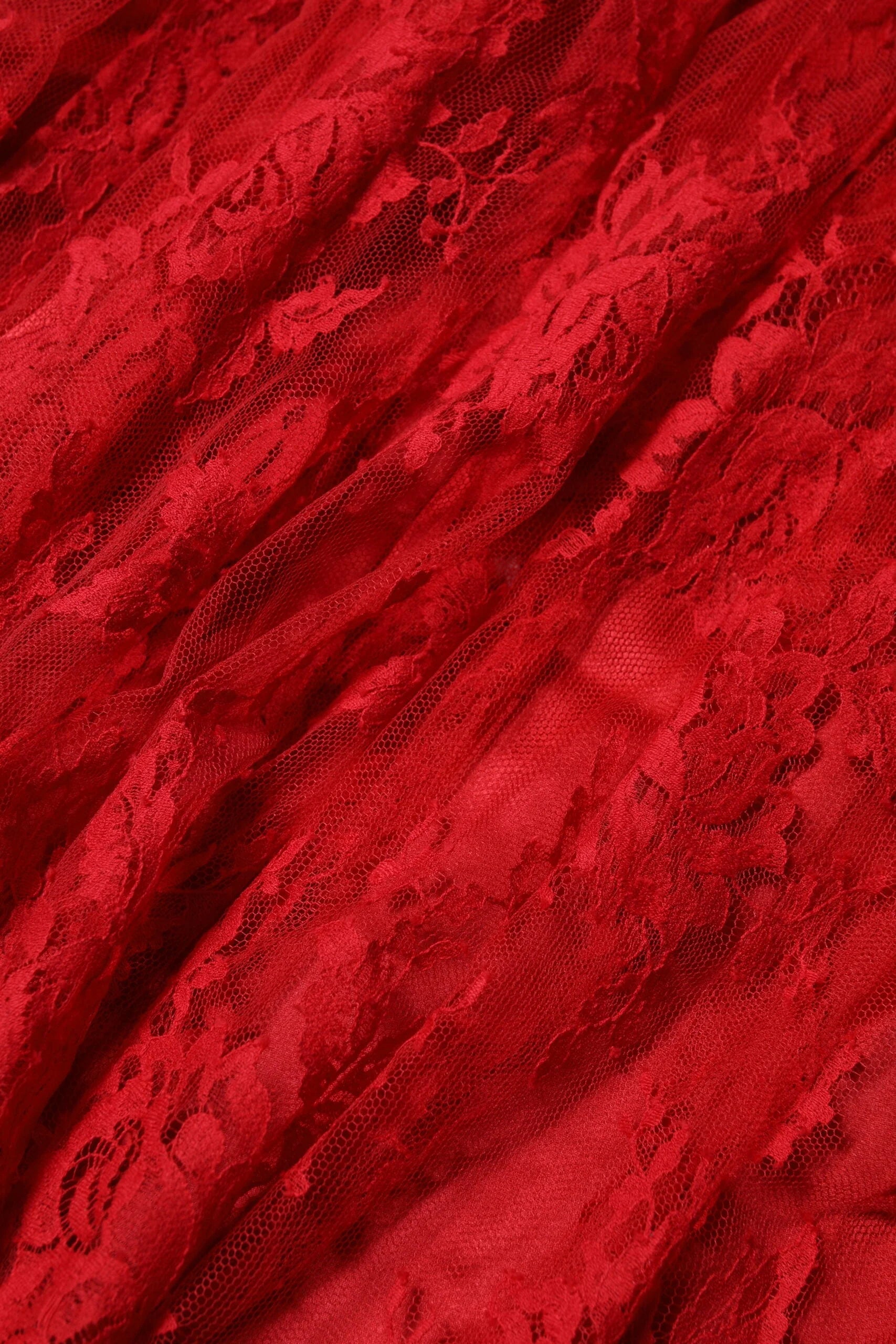 Dolce & Gabbana Red Cotton Floral Lace A-line Long Maxi Skirt - IT44 | L - Skirts