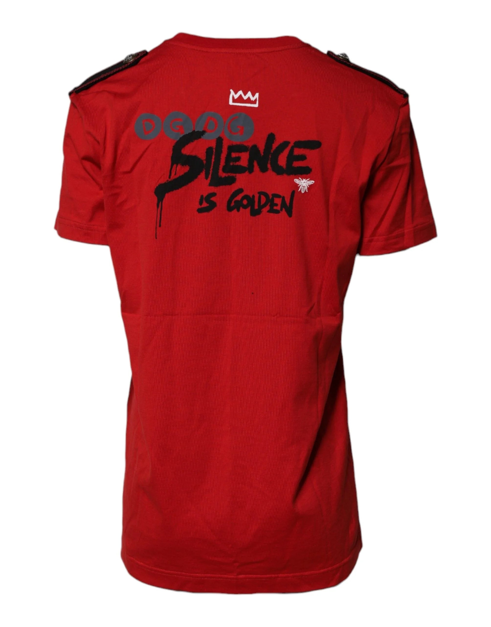 Dolce & Gabbana Red Cotton Graphic Print Crew Neck T-shirt - IT46|XL - T-Shirts