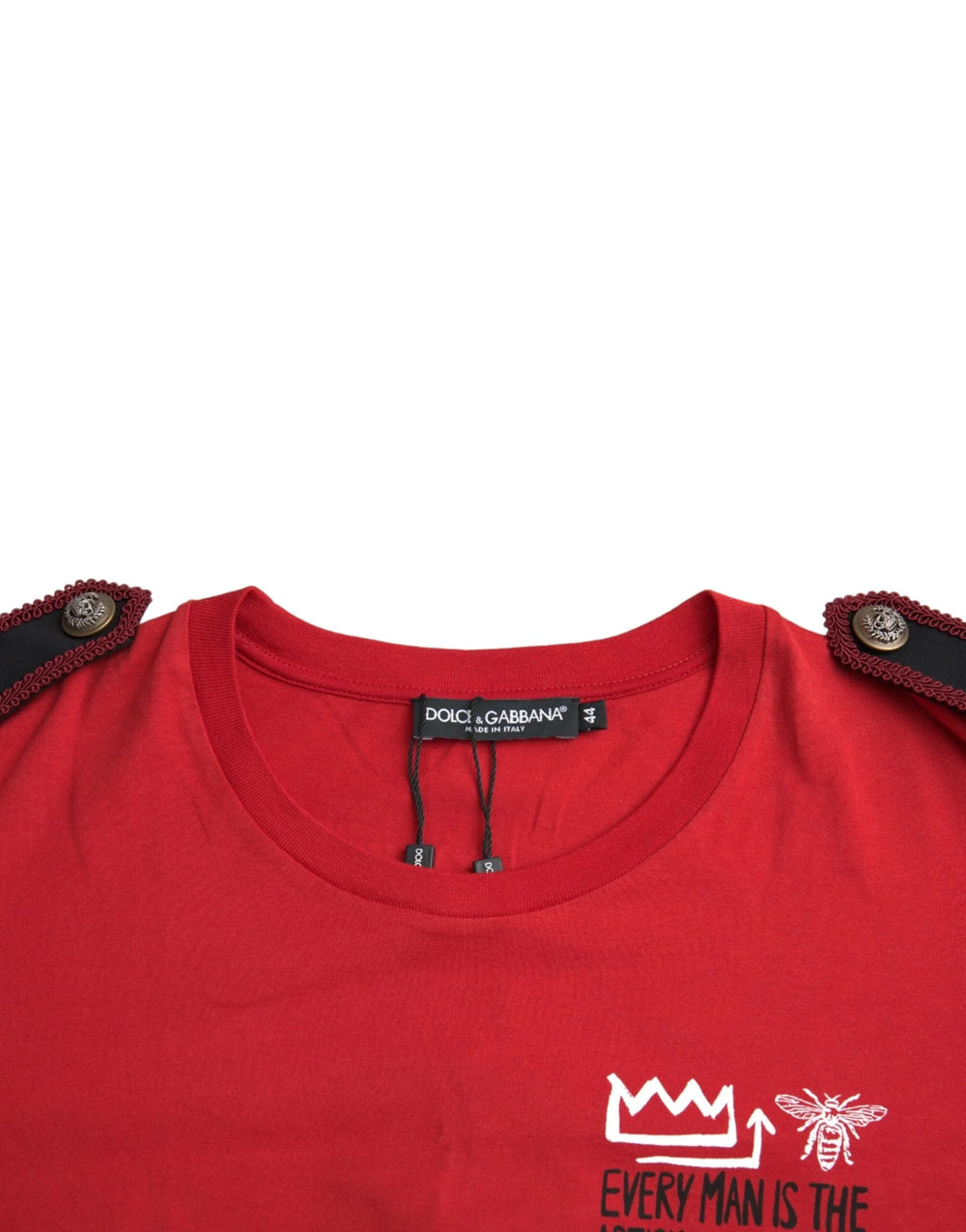 Dolce & Gabbana Red Cotton Graphic Print Crew Neck T-shirt - T-Shirts