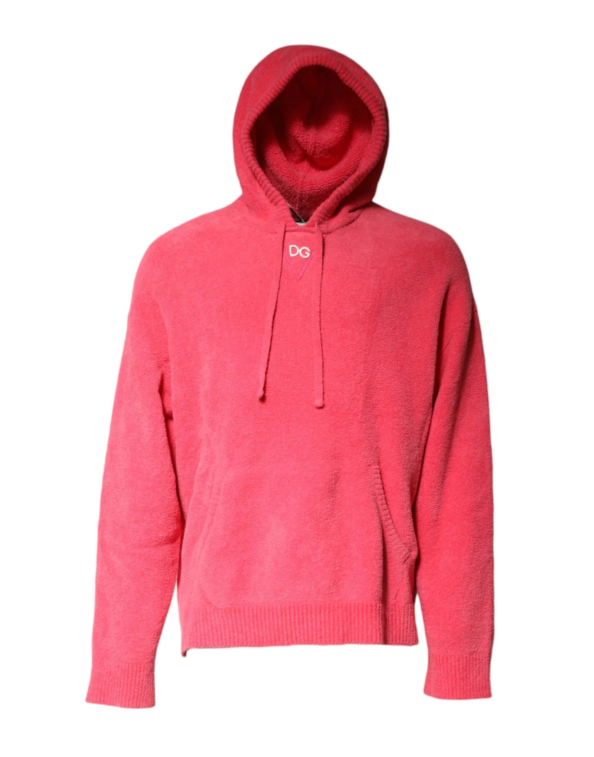 Dolce & Gabbana Red Cotton Knit Hooded Men Pullover Sweater - IT50 | L - Hoodies
