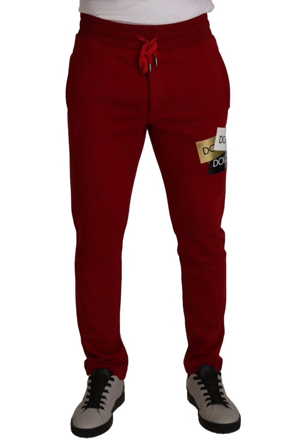 Dolce & Gabbana Red Cotton Logo Patch Sweatpants Jogging Pants - IT44 | XS - Joggers