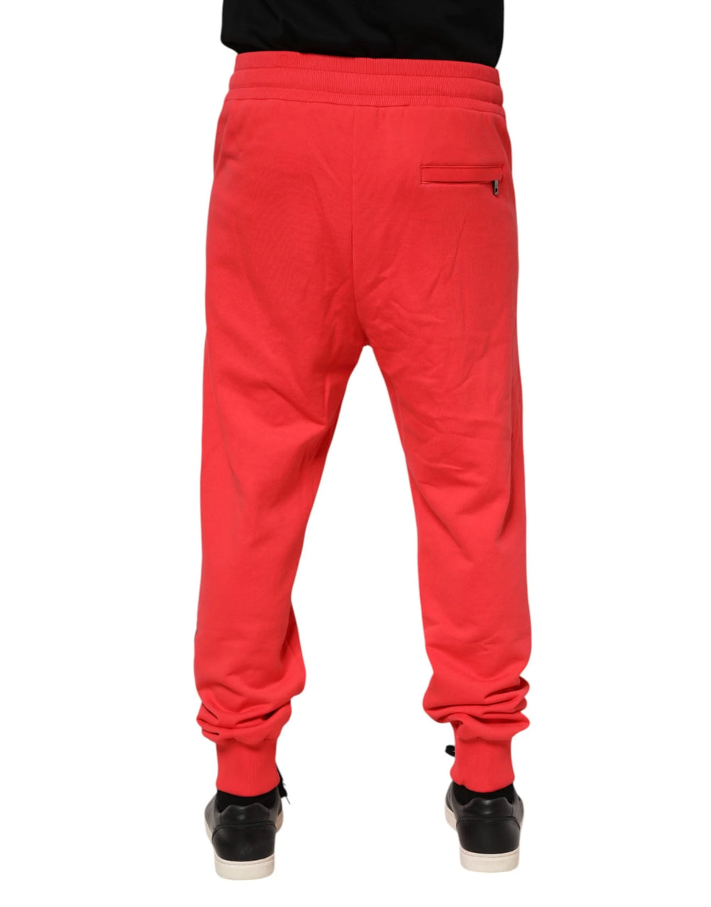 Dolce & Gabbana Red Cotton Men Jogger Sweatpants Pants - IT48 | M - Joggers