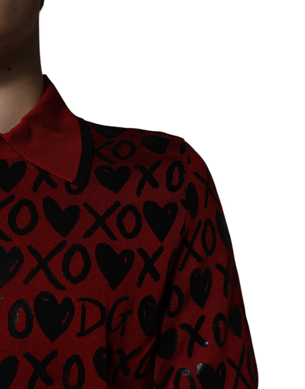 Dolce & Gabbana Red Cotton XOXO Collared Polo T-shirt - Polos