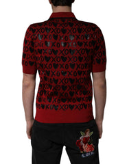 Dolce & Gabbana Red Cotton XOXO Collared Polo T-shirt - Polos