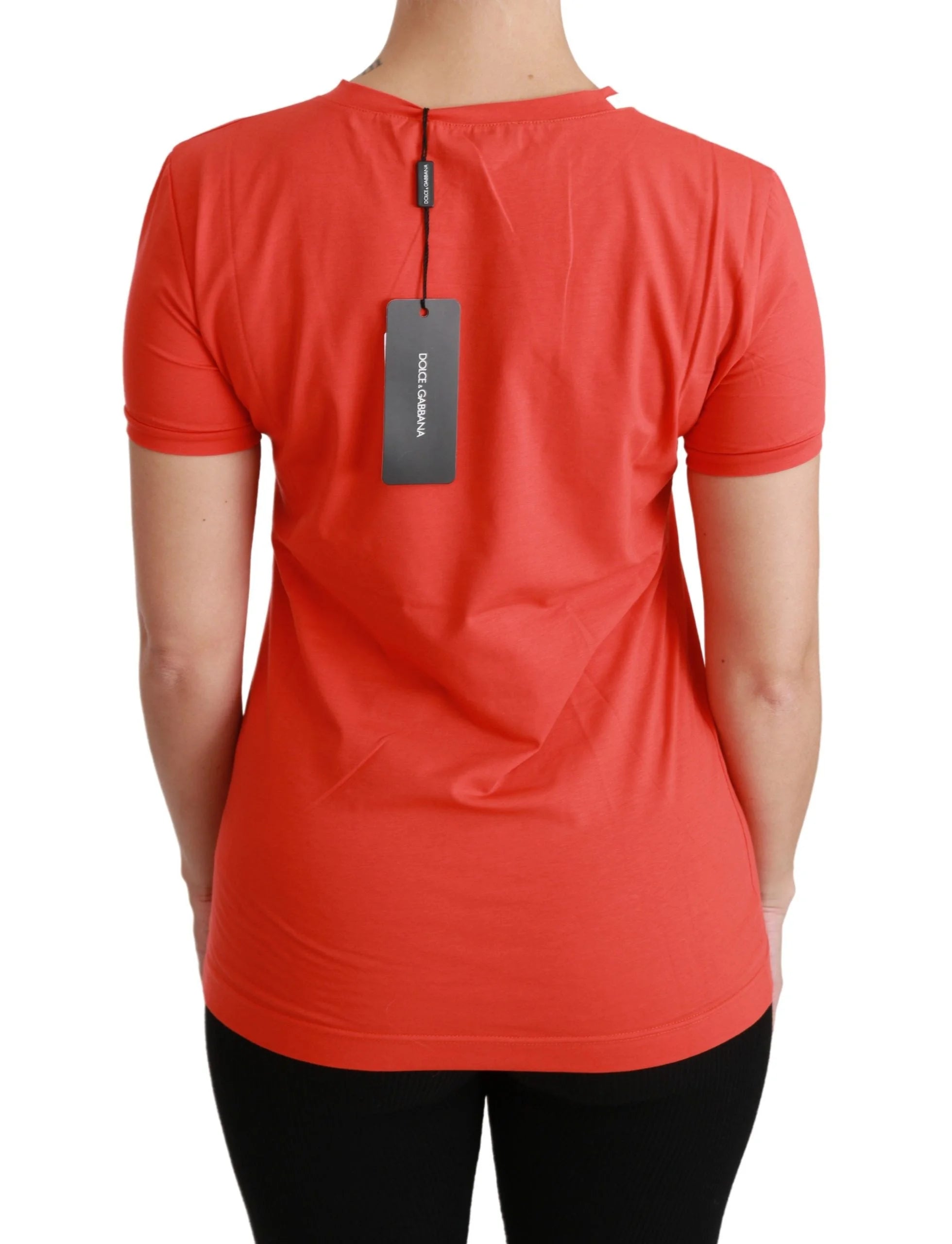 Dolce & Gabbana Red Crewneck Short Sleeve T-shirt Cotton Top - IT36 | XS - T-Shirts